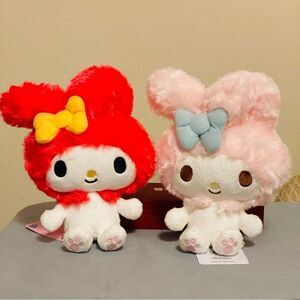 NWT Sanrio Hello Kitty with Friends: My Melody Pink & Red 8” Plushie Duo Set